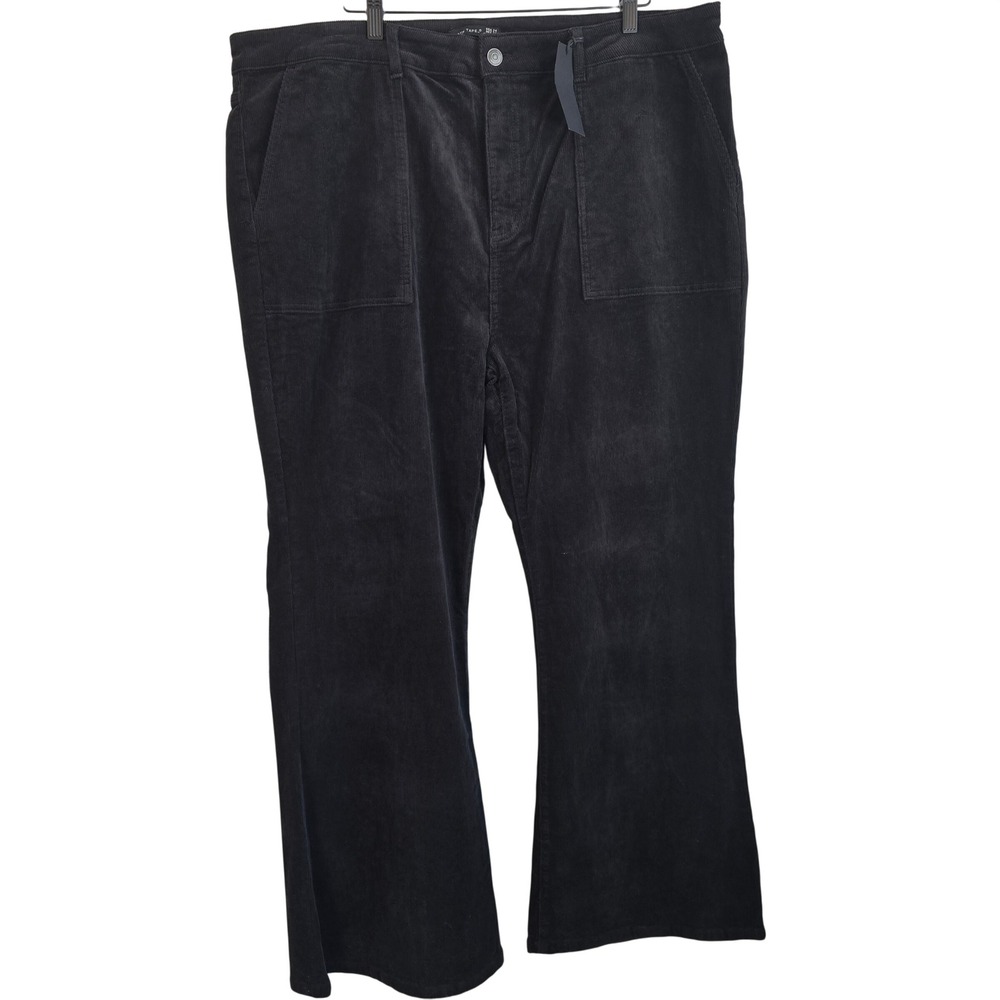 🆕️ NWT Black Tape Maya High Rise‎ Relaxed Flare Corduroy Pants Black Plus 24